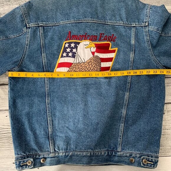 Vintage Blanket Lined Jean Jacket Firefighter Workwear USA E-One 90s Y2K - Picture 13 of 16